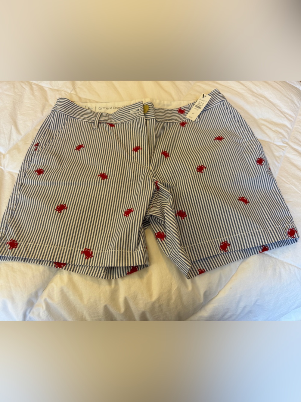 NWT Talbots Striped Embroidered Crab Mini Skirt - Red Crab. 6p